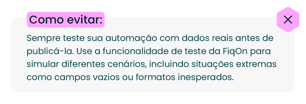 erros de automação